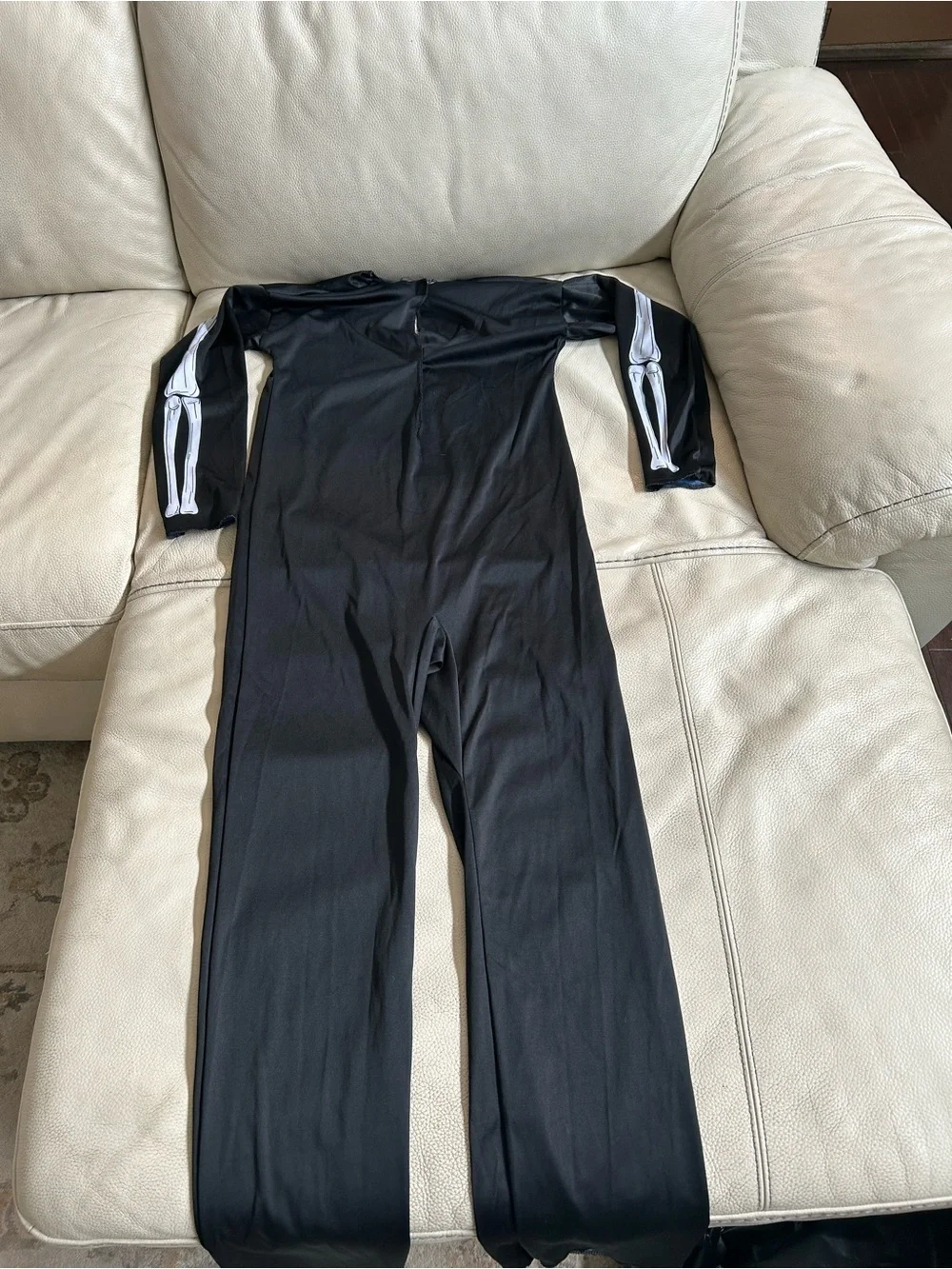 Kids Halloween Black Skeleton Jumpsuit Costume - Size L 10/12